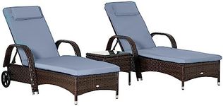 Outsunny Wicker Outdoor Chaise Loun