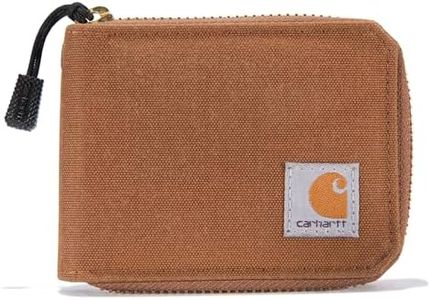 Carhartt Men's Standard Canvas Zip, Durable Zippered Wallets, Nylon Duck Brown, One Size