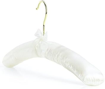 Hangerworld 4 Perchas 43cm Forradas en Raso Marfil para Lencería Prendas Delicadas y de Lana