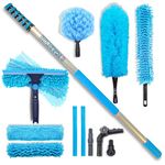 IGADPole Cleaning Kit with 7m (24ft) Extension Pole Squeegee and 3 Dusting Attachments