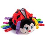 Buckle Toy - Becky Ladybug Stuffed Animal - Montessori Learning Activity Toy - Develop Motor Skills and Problem Solving - Toddler Sensory Travel Toy