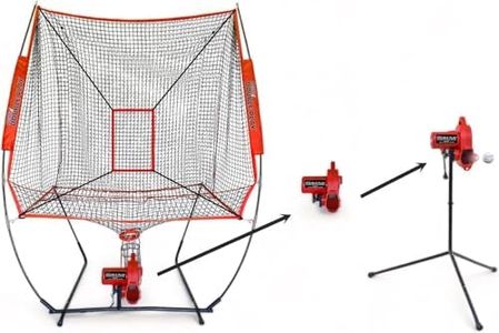 Heater Sports Double Play Adjustable Pitch Back Net & Pitching Machine (#DP249) - Versatile Training Tool for Baseball & Softball, Perfect for Pitching, Batting, Fielding, and Skill Development