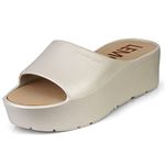 Lemon Jelly Women's Platform Sandals - Cute Water-Friendly Comfort Wedges for the Beach or Casual Wear - Super Lightweight Slip-On Flip Flops for Ladies - Versatile, Chunky Summer Slides - Warm Grey