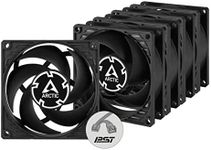 ARCTIC P8 PWM PST (5 Pack) - 80 mm Case Fan, PWM Sharing Technology (PST), Pressure-Optimised, Quiet Motor, Computer, Fan Speed: 200-3000 RPM - Black