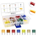 MulWark 120pcs Car Fuse Kit - Fuse Holder for Automotive Tools - AMP (5/7.5/10/15/20/25/30) with Replacement Fuses for Car/SUV/RV/Truck/Boat