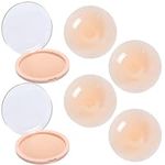 2 Pairs Nipple Covers for Women Girls Silicone Pasties Adhesive Sticky Nipple Pasties Reusable Breathable Underwear Invisible Skin Color for Backless Party Dress Accessories Wedding Dress