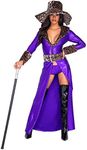 Roma Costume Women's Made of Money Sexy Pimp Costume Medium Purple