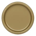 Unique 33252EU - Eco-Friendly Paper Plates - 23 cm - Gold Colour - 16 Count (Pack of 1)