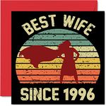 28th Anniversary Card for Wife from Husband - Best Wife Since 1996 - I Love You Gifts, Happy 28th Wedding Anniversary Cards for Partner, 145mm x 145mm Greeting Cards for Twenty-Eighth Anniversaries