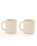 Ellementry Moai Ceramic Mug Set of 2 (350 ML) | Mugs for Coffee, Tea and Milk | Microwave Safe Cup Set | Cofee Mugs for Office, Home and Travel | Chip Resistant | Birthday Gift