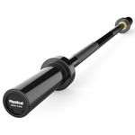 PhysKcal 4ft Olympic Barbell, Straight Barbell ⌀ 2'' Sleeves, Short Training Bar, Bicep Curl Bar, Tricep Bar, Small Barbell for Women, Beginners and Juniors - Full Black