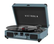 Victrola Vintage 3-Speed Bluetooth Portable Suitcase Record Player with Built-in Speakers | Upgraded Turntable Audio Sound|Red, Model Number: VSC-550BT-SMG