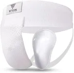 WYOX Groin Protector Cup Men, Ventilated Adjustable Boxing Kickboxing MMA Muay Thai Sparring Groin Guard, Karate Fighting Training Underwear, Jiu Jitsu BJJ Protection, Boys Youth