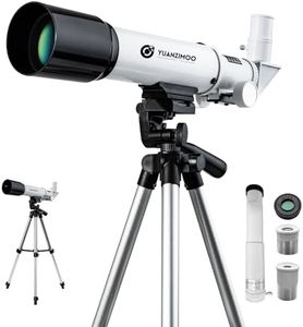 YUANZIMOO Telescope 50mm Aperture 360mm AZ Manual Focus Portable Telescope for Kids & Beginners with Tripod, White