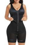 YIANNA Women Tummy Control Body Shaper Steel Boned Corset Shapewear Fajas Colombianas for Post Surgery Compression Garment Bodysuit Black L 7366