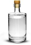 Galileo Flint Glass Bottle with Cork 17.6oz / 500ml - Set of 4 - Glass Bottle for Home Made Sloe Gin