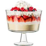 Godinger Trifle Bowl, Italian Made Crystal Glass Footed Trifle Bowls, Fruit Bowl, Dessert Display Cake Stand