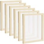 Bright Creations 6 Pack Wood Silk Screen Printing Frame Kit for Beginners and Kids, 10x12 Wood Frame, 110 White Mesh