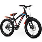 Kidsmate Stario Bike 20 x 300 Kids Cycle with Front Suspension | Dual Disc Brake | Ideal 7-10 Years 20T Fat Tyre Cycle - Matt Black