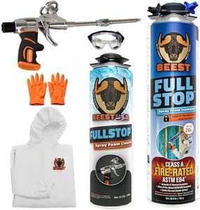 BEEST FullStop Spray Foam Insulation Kit for Walls and Attic - 20 Board ft/sq.ft. Perfect Heat & Acoustic Insulation for Reduced Energy Bills - 1X Spray Foam Can, 1x Cleaner, 1x Pro Gun & Safety Gear