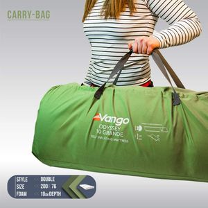 Vango Odyssey Double Self-Inflating Camping Mat, 10cm – Epsom Green