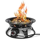 Outland Living Portable Propane Fire Pit, 21-inch, 58,000 BTU with Fire Pit Cover & Carry Kit, Smokeless Gas Firebowl | Perfect for Camping, Patio, Backyard, Tailgating, Deck, RV| Black 863 Cypress
