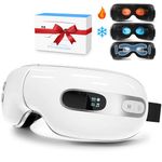 BOQUBOO Eye Massager with Heat and Cooling, Rechargeable Eye Mask with Vibration, Smart Vibration Compress Massage Mask Machine Relieve Strain Dark Circles Improve Sleep, Ideal Gifts for Women/Men