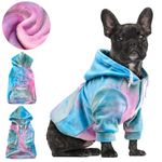 AUTOWT Fleece Dog Hoodie, Winter Dog Coat Tie-Dye Soft Dog Clothes for Small Medium Large Dogs, Comfortable Pullover Warm Dog Sweatshirt for Winter Fall Spring Cold Weather Outdoor, Tie-Dye Pink, S