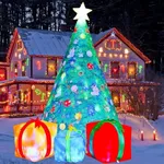 COMIN 7 FT Christmas Inflatables Tree Outdoor Decorations Blow Up Yard 3 Present Boxes with Built-in LEDs for Indoor Party Garden Lawn Decor