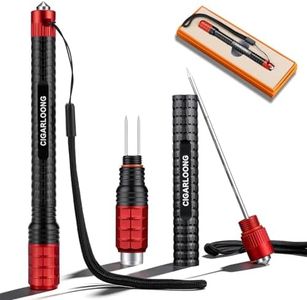 Cigar Draw Enhancer Tool, Cigar Poker & Cigar Nubber & Punch 3 in 1, Practical Cigar Tools and Accessories with Leash for All Cigars with Gift Box,Gifts for Men (Black & red)