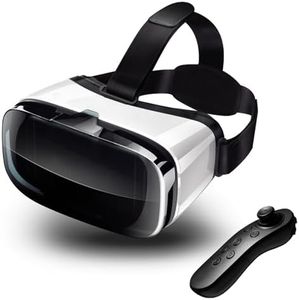 VR Headset for Phone with Controller, Compatible with iPhone Samsung and Android 3D Virtual Reality for Kids and Adults VR Goggles for Smartphone /4.5-6.3in Eyes Protected Anti-Blue HD Lenses