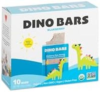 DINO BARS - Organic Fruit Bar for Kids 1+ | Fruit, Oats, Hemp Hearts, Coconut Oil and Edible Paper (Blueberry)
