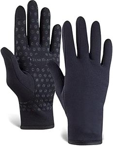 TrailHeads Womens Running Gloves - Touchscreen Gloves - Running Accessories for Women Winter - Hiking, Biking, Sports - Solid Black (Medium)