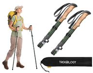 TREKOLOGY TREKZ SE 2pcs Set Collapsible Trekking/Hiking Poles - Nordic Walking Stick for Men, Women & Seniors - Lightweight, Expandable, Retractable - Backpacking, Camping Gear & Hiking Accessories