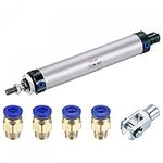 sourcing map Pneumatic Air Cylinder Double Action MAL32X150 32mm Bore 150mm Stroke with Y Connector and 4Pcs Quick Fitting Set