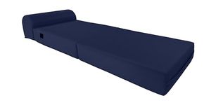 D&D Futon Furniture Chair Folding Foam Bed, Studio Sofa Guest Folded Foam Mattress (6" x 24" x 70", Navy Blue)