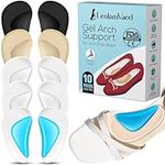 Reusable Arch Support Inserts for Plantar Fasciitis Relief, Self-Adhesive Arch Support Insoles for Flat Feet, Thicken Gel Foot Arch Support Insoles for Women and Men to Relieve Feet Pressure- 5 Pairs