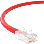 InstallerParts 75 Ft Cat6 UTP Ethernet Network Non Booted Cable Red - Professional Series - 50 Micron Gold Plated RJ45 Connectors - Ethernet Data Network