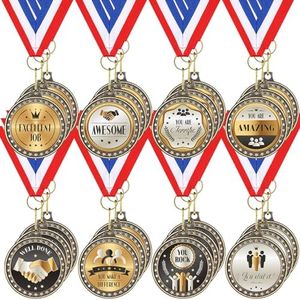Ecation 24 Pcs Appreciation Award Medals Thank You Medals Employee Gifts Bulk with Red White Blue Neck Ribbon Office Party Awards Team Appreciation Present for Employee Colleague Retirement