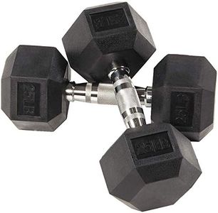 BalanceFrom Rubber Encased Hex Dumbbell in Pairs or Singles, Black