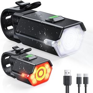CIRYCASE Luci Bicicletta LED, Ricaricabili USB Luci Bici Posteriore e Anteriore con Avvertimento Laterali 360° Rotabile, Super Luminose Luce Bici Fanale Riflettore IP65 per MTB/Corsa/Strada Ciclismo