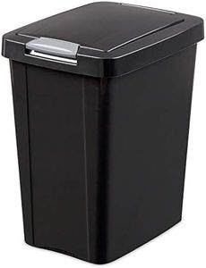 Sterilite 10439004 Touch Top Wastebasket Touch Top Bin, Black, 7.5 Gallon