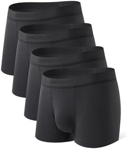 DAVID ARCHY Mens Trunks Underwear Micro Modal Support Pouch with Fly Ultra Soft Breathable Men's Underwear 4 Pack (L, Black)