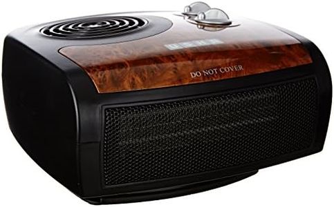 USHA 1212 PTC with Adjustable Thermostat Fan Heater (Black/Brown, 1500-Watts).