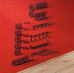 Extra Thick Black 1/4'' Pegboard Hooks for Hanging Tools, Set of 57 Pieces 1/4'' Black Peg Board Accessories Peg Hooks, Peg Board Attachments for Tools Organization