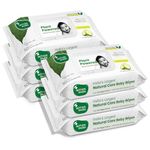 Mother Sparsh Natural Care Baby Wipes 60 Pcs (Pack of 6) I 100% Plant Made Fabric from Forest Land | Fresh+Cleanse (with Cucumber) Plant Powered Wet Wipes for Baby I Cotton Cloth Like Bigger Sheets