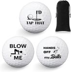 Threan 3 Pcs Happy Birthday Golf Ball Gift Set Funny Novelty Golfer Present for Men Dad Golfing Fan One Standard Size Unit (Funny Style)