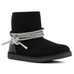 Juicy Couture Women's Cozy Winter Boots: Stylish Slip-Ons with Insulated Fur Lining for Warmth and Comfort, Black-kandar, 7