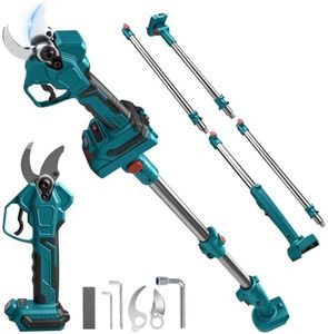 Akku Astschere Kompatibel mit Makita 18 v (No Batterie), Öffnung 65 mm, Max 40 mm Schnittdurchmesser, Mit 2m Verlängerungsstange,LCD Display Elektrische Gartenschere Wiederaufladbare Baumschere