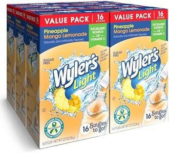 Wyler's Light Singles To Go Powder Packets, Water Drink Mix, 16 Count, 6 Boxes (96 Single Servings) (Pineapple Mango Lemonade)